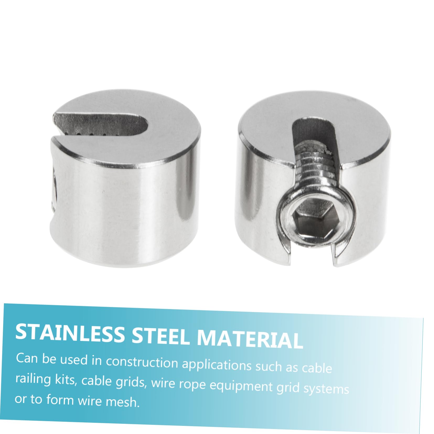 VILLFUL 2pcs Wire Rope Clamp Cable Wire Clips Wire Rope Cable Clamp Wire Rope Wire Clamp Wire Rope Screw Clamp Wire Rope Loop Clamp Wire Clamp for Wire Rope Silver 316 Stainless Steel