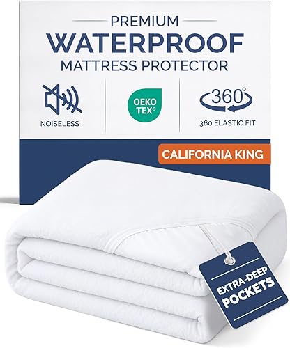 Miniatura 11 de Protector de colchón 100% impermeable o de devolución de tu dinero, tamaño individual, funda de rizo ajustada de alta calidad, silenciosa, suave y