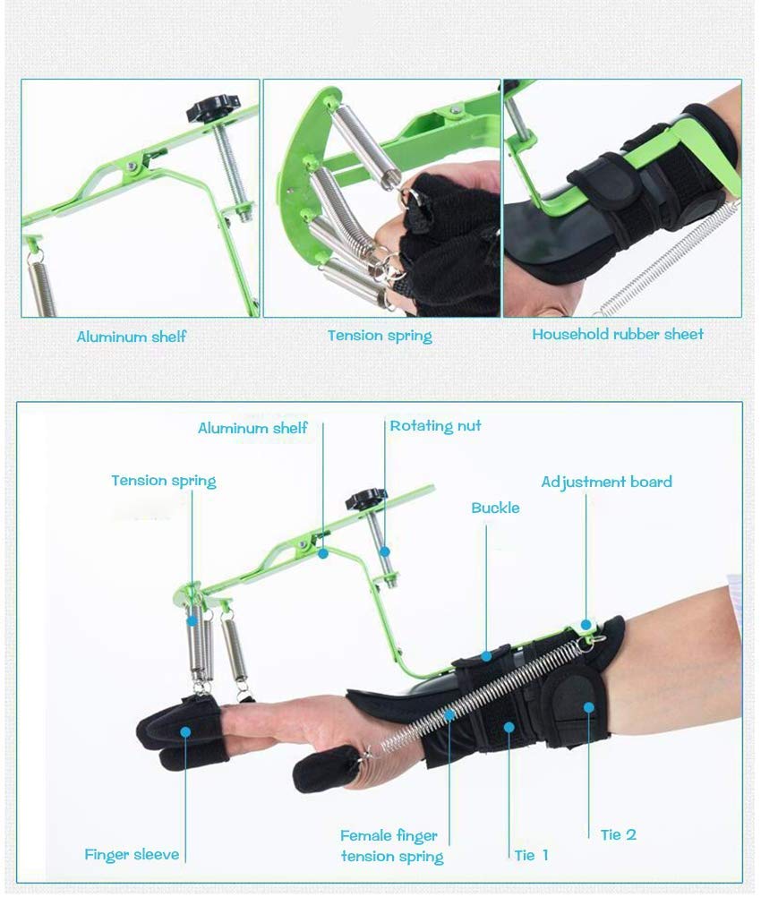 Ortesis de muñeca para Dedos, ortesis de muñeca Ajustable Protector Brace Entrenamiento de rehabilitación de Manos Ortesis de Dedo para Ejercicio de muñeca de Dedo