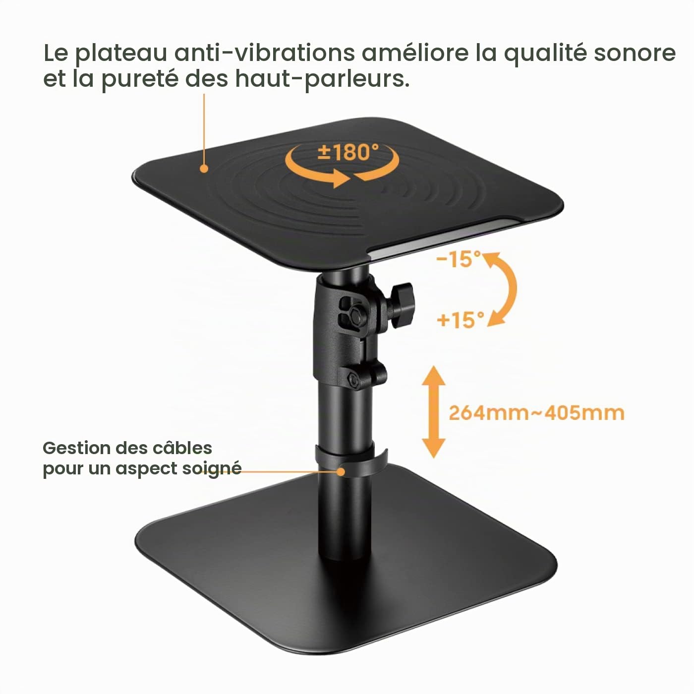 Support d'enceinte pour Bureau ou - Support d'enceinte - Lot de 2 pièces