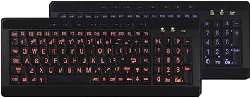iMBAPrice Large Font Print USB LED Backlit Keyboard, Orange and Blue IMBA-LOB-BKB