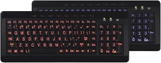 iMBAPrice Large Font Print USB LED Backlit Keyboard, Orange and Blue (IMBA-LOB-BKB)
