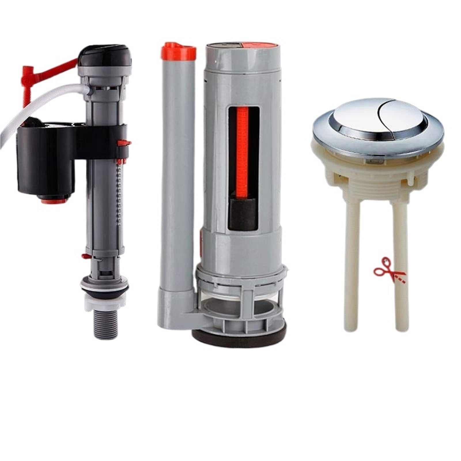 XPJYUA Toilet Drain Valve 20CM To 28CM Toilets Filling Valves Water Tank Repair Fittings Kit Original Cistern Dual Flush Valve with Push Button(28cm)