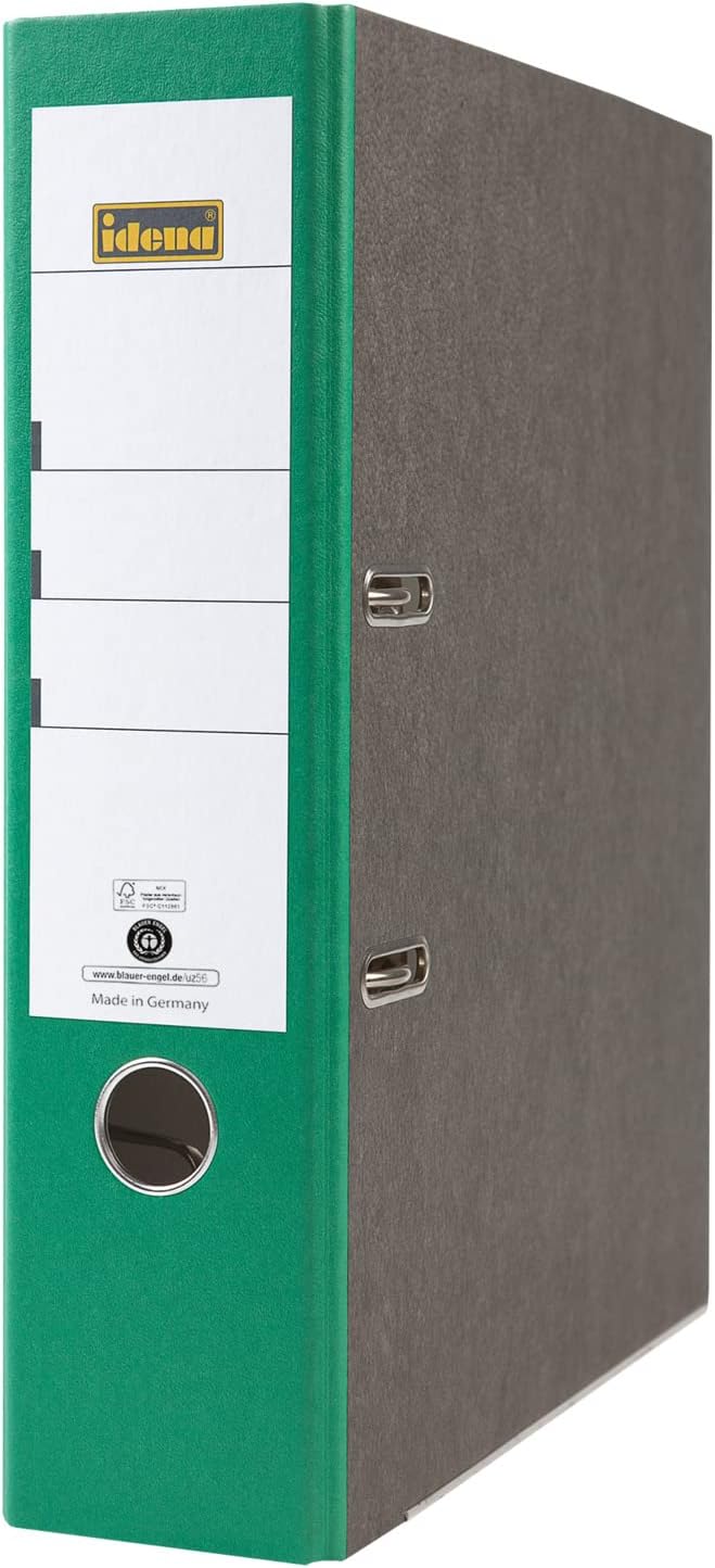 DONAU Premium Eco Grass MAXI FSC Ordner van 10 stuks, van graspapier, karton, kraftpapier, breed, DIN A4 8 cm, 80 mm, lichtneutraal, beige, goed voor het milieu, ordner, made in EU
