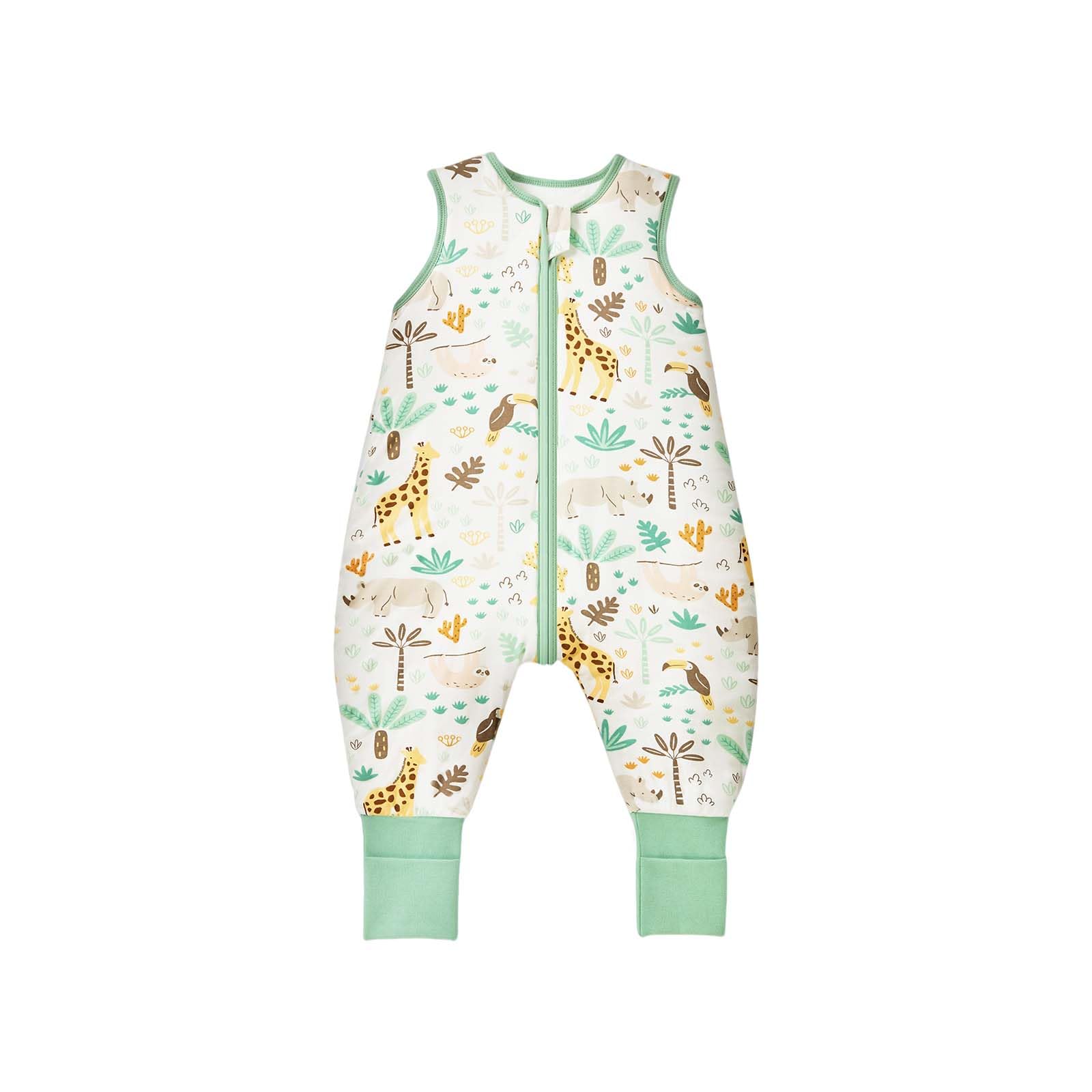 ToyaTec Sacco Nanna per Neonati con Gambe, 1.0 Tog, in Morbidissimo Rayon Ricavato dal Bambù, Senza Maniche, per Bambini e Bambine, Giraffa, Taglia M