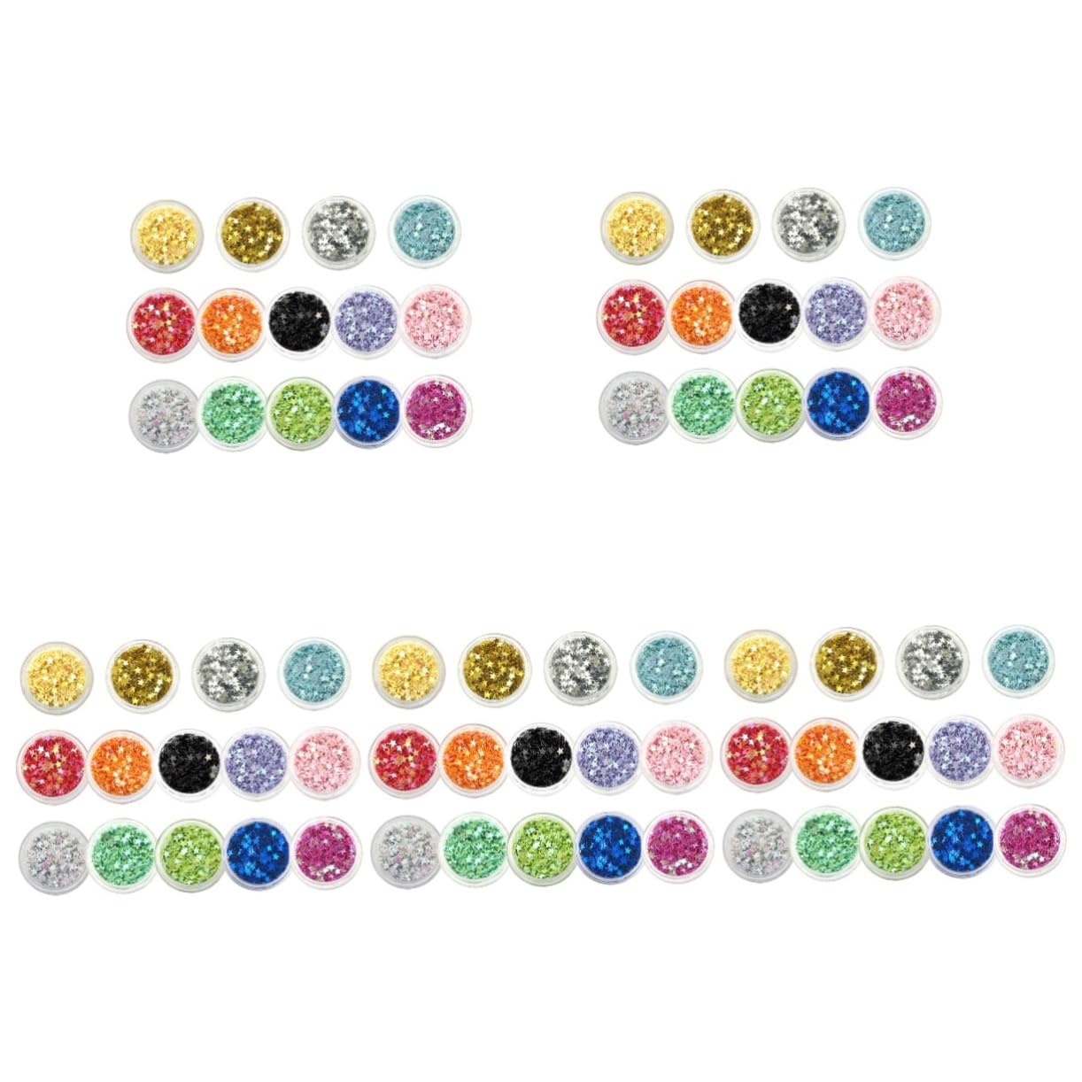 Ipetboom 5 Set Stella A Cinque Punte Glitter Nail Art Gioielli Fai Da Te Patch Per Unghie Accessori Materiali Fatti A Mano (14 Colori) Adesivi Per Unghie Uv Volpe Acrilico Elegant 14box*5