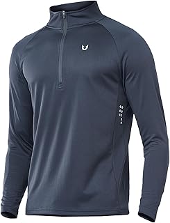 Men's Running Shirt Long Sleeve Performance Zip Pullover...