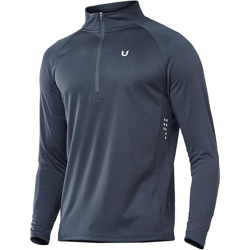 NORTHYARD Men's Quarter Zip Pullover Athletic Running 1/4 Zip Long Sleeve Pullovers Quick Dry Lightweight Tennis Gym Shirts
