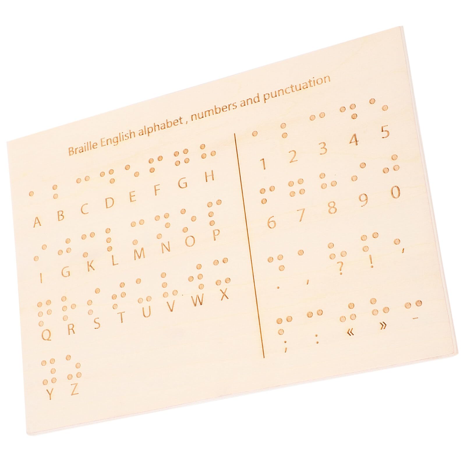 EXCEART Tavola Braille in Legno Beige per Decodifica e Scrittura, Design Leggero e Funzionale, Strumento Didattico per Apprendimento Braille per Non Vedenti