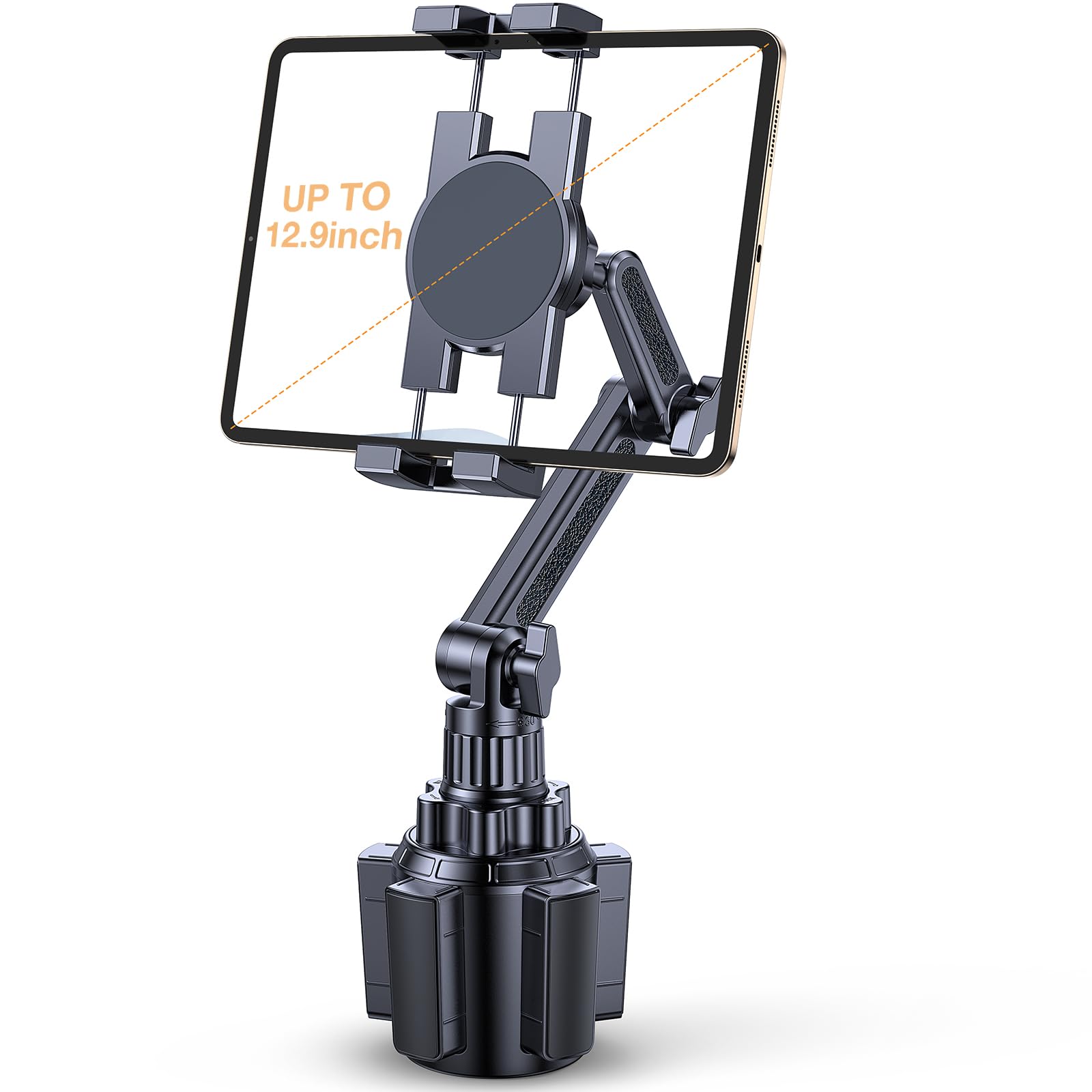 Coolpow Supporto Tablet per Auto con Portabicchieri Braccio Regolabile per iPad Pro Air Mini Samsung Galaxy Tab Kindle Fire Switch iPhone 6-12.9"