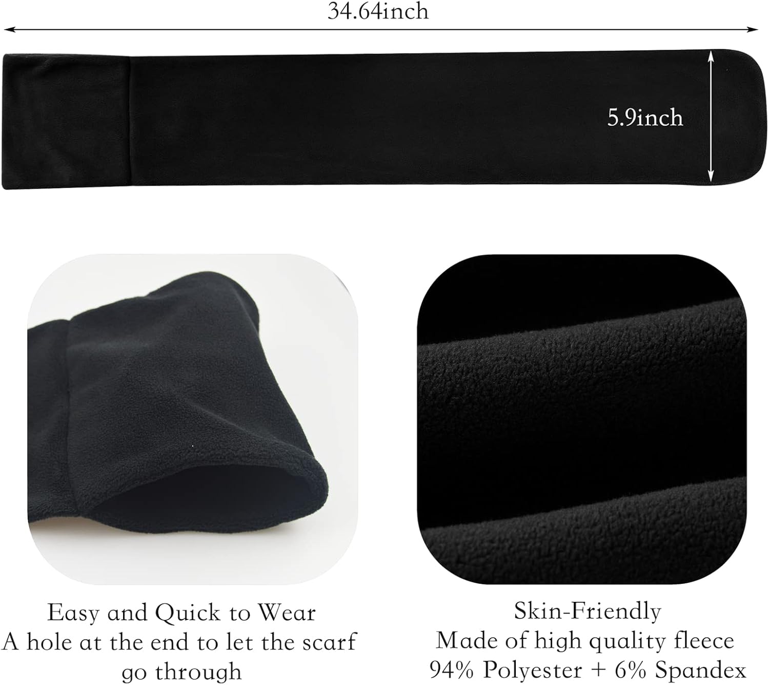 Obacle Scarf for Men Women for Winter Cold Weather Neck Scarf Quick Wear - Image 2