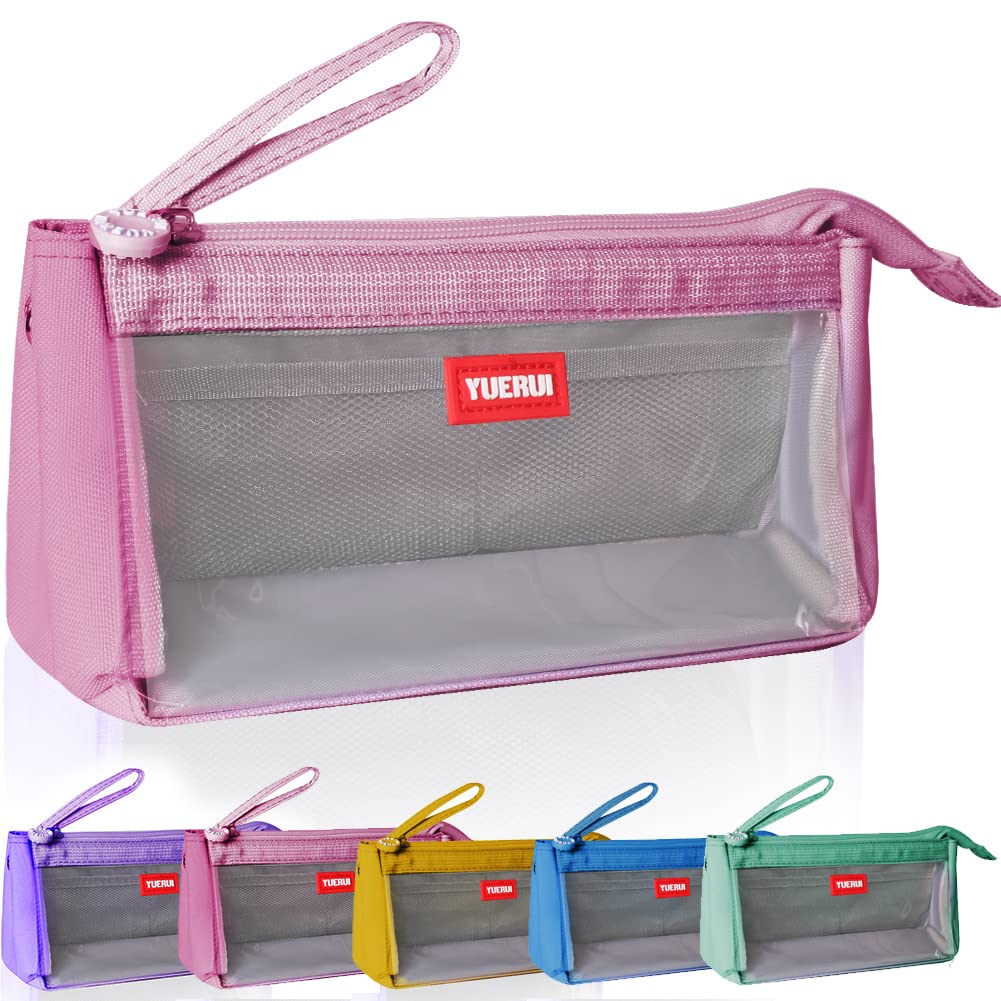 Large Pencil Case Big Capacity Pencil Bag Portable Pencil Case for Girls and Boys Pencil Pouch Suitable for Middle High School College Students (Pink)