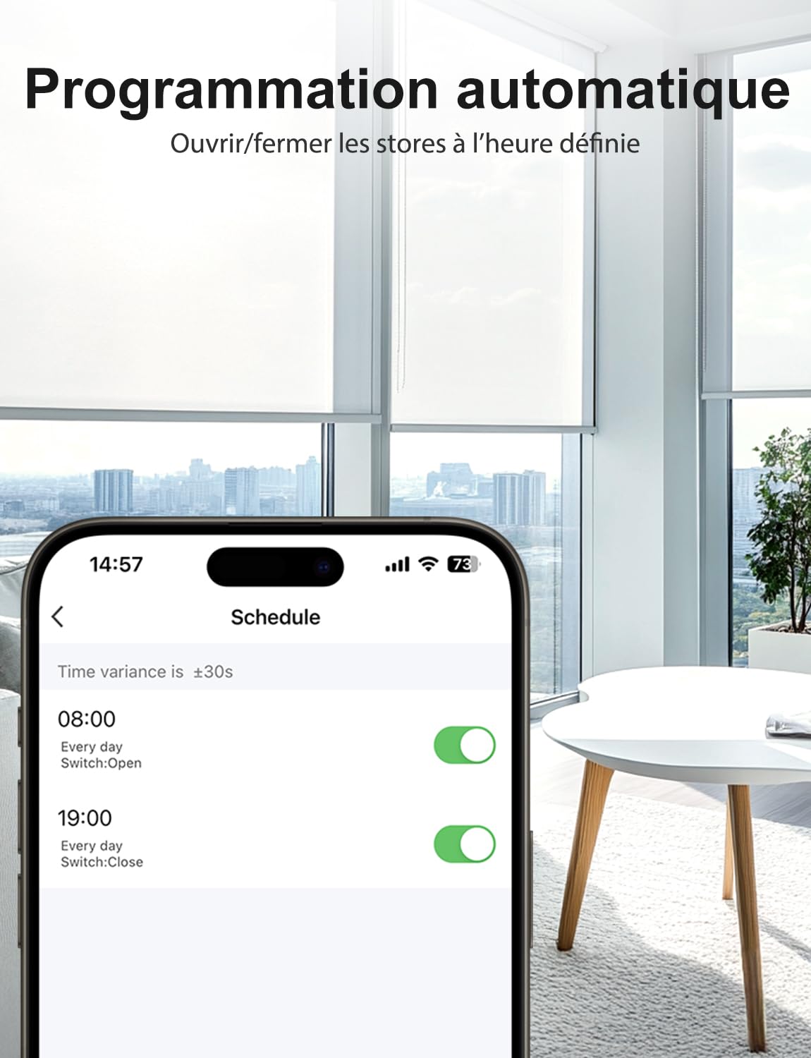 Maxcio Interrupteur Connecté WiFi Volet Roulant Tactile Alexa Argent | Interrupteur Intelligent Pour Rideau Compatible Google Home, Commande Vocale, Contrôle À Distance & Minuterie 4er