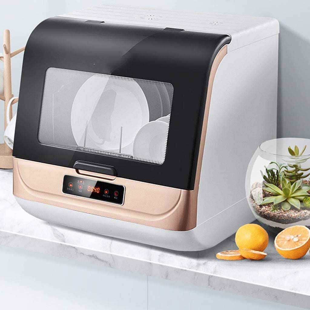 Lave-vaisselle de table automatique professionnel compact portable avec affichage LED, porte avec poignée, facile à nettoyer [Classe énergétique A+]
