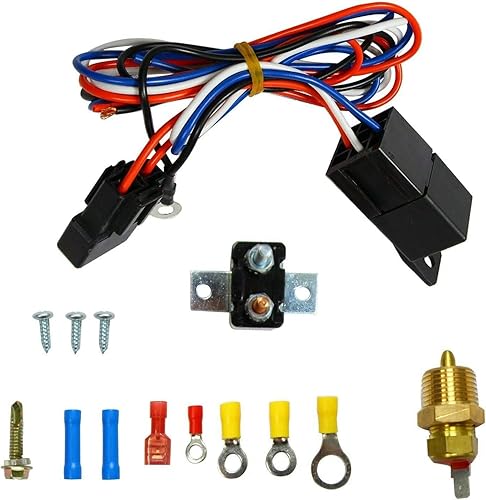 Miniatura 9 de BLACKHORSE-RACING Ventiladores de refrigeración de radiador eléctrico universal de 16 pulgadas + relé de termostato y kit de montaje (2 piezas)