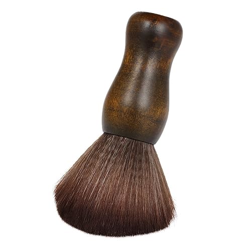 Miniatura 4 de Anself 2 cepillos para el cuello, kits de corte de mango de madera de fibra natural, cepillo para depilación de peluquería, cepillo roto