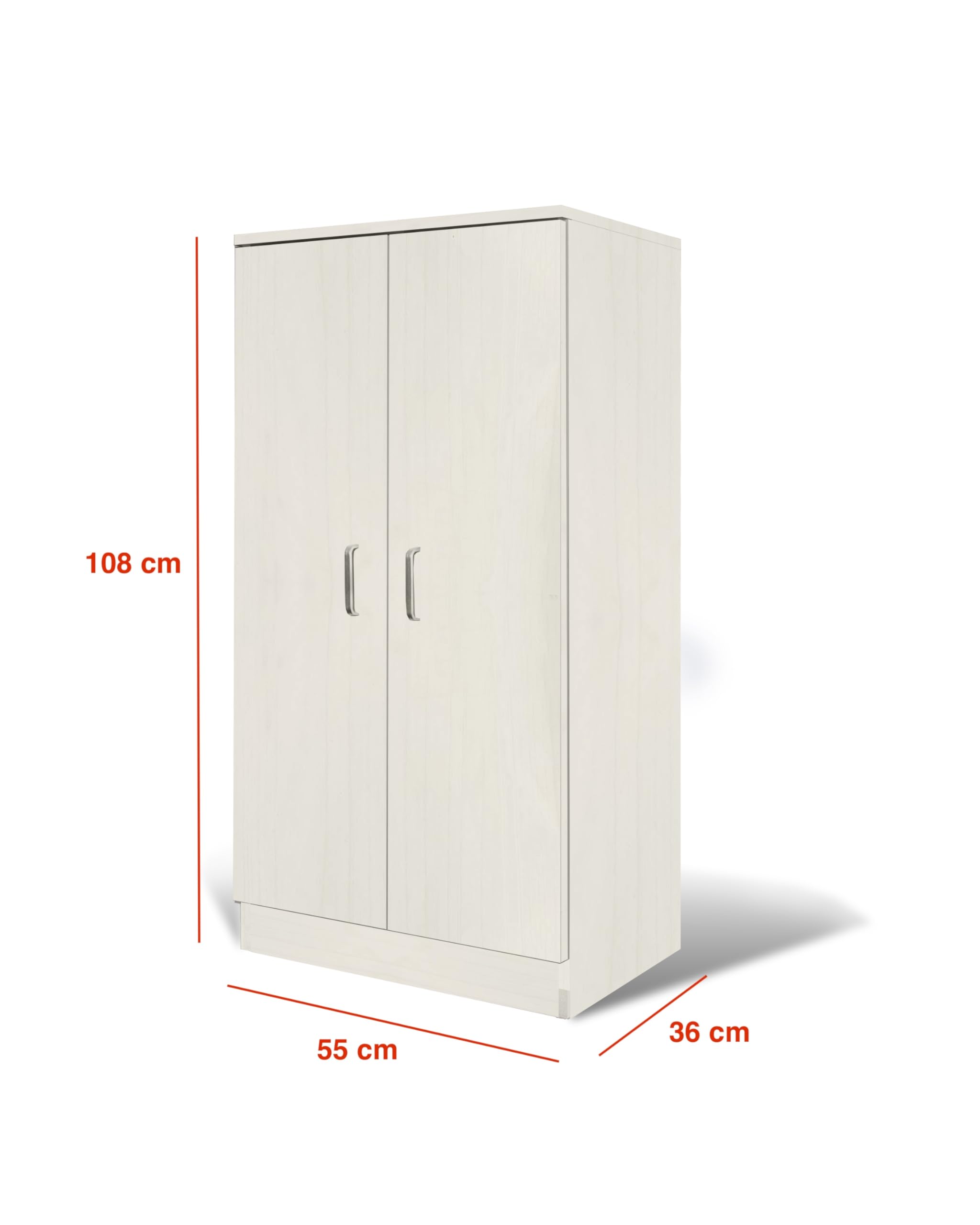 eacommerce Mobile Armadio Multiuso in Legno Scarpiera 2 Ante 6 Ripiani 55x36x108H cm (Bianco Nordico)