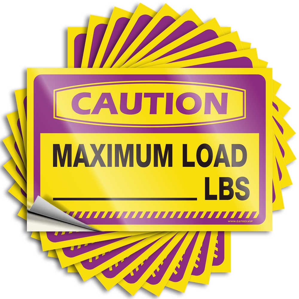 At Home Decor Billiard Stickers - Caution Maximum Load__ Lbs Garage Waterproof Vinyl Sticker(8X12CM)