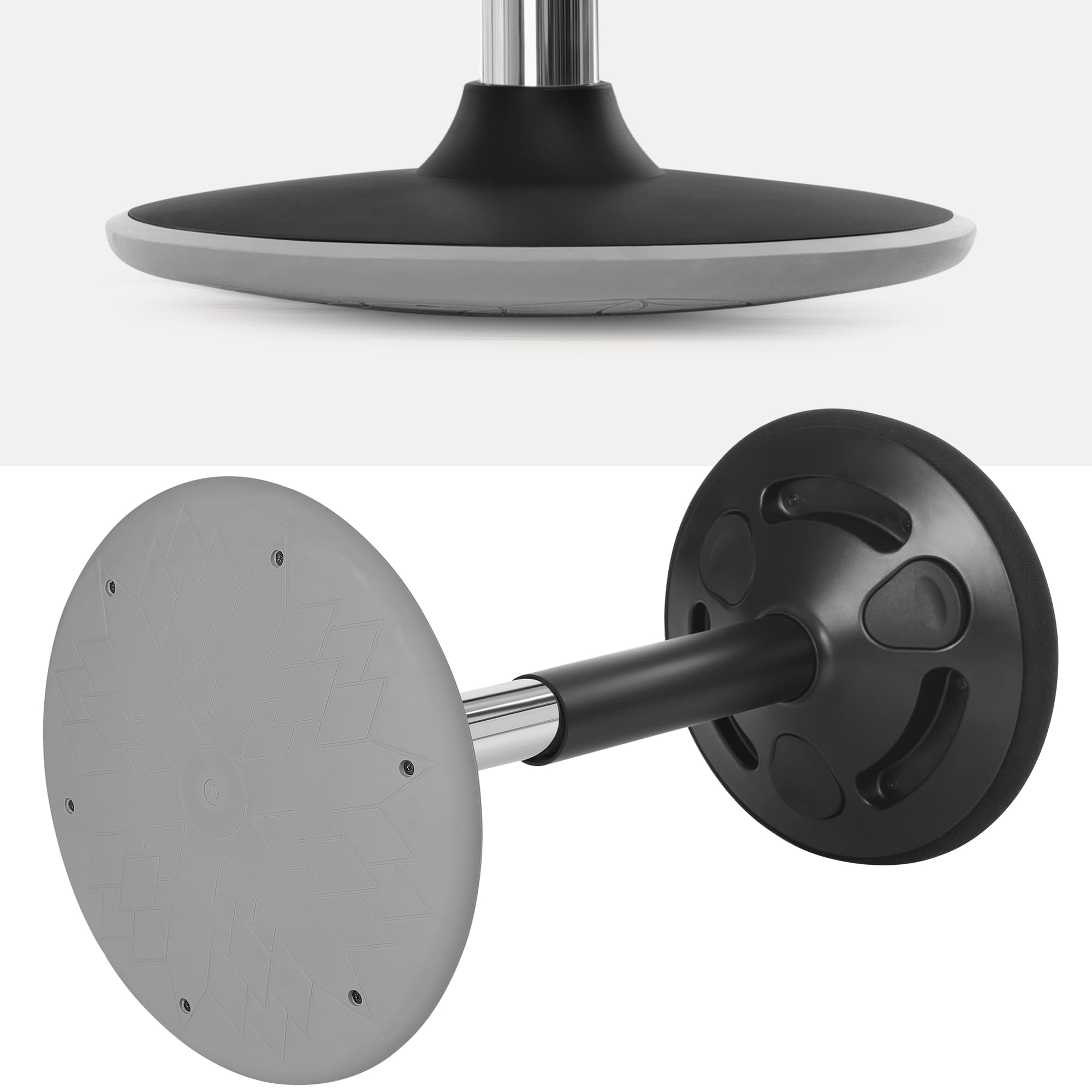 SONGMICS Dynamischer Sitzhocker, Stehhocker, Arbeitssitz, 360 ° drehbar, ergonomisch, höhenverstellbar 56-81 cm, einfache Montage, Schwarz OSC05BK