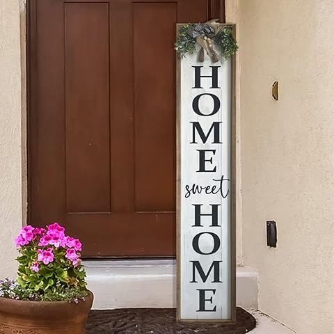 Welcome Sign for Front Porch Decor - Charming Home Sweet Home Sign, 45