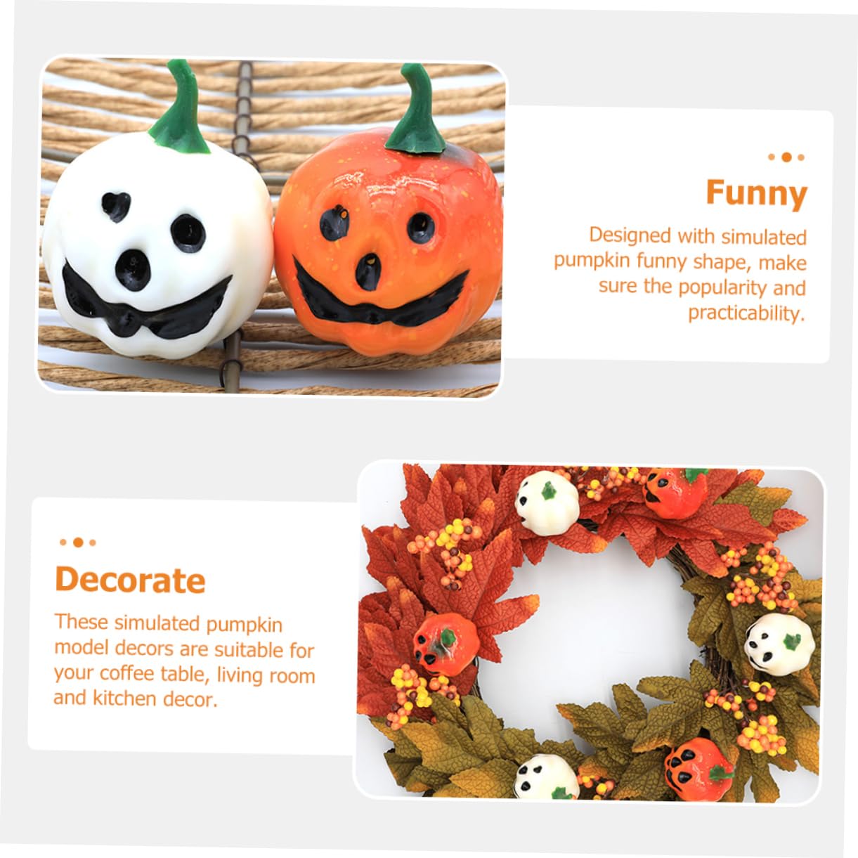 ABOOFAN 48 STK Kleine Kürbis-Ornamente Vasenfüller Dekorative Kürbisse Halloween- Dekorieren Kleiner Halloween-Blumen Künstlich Zur Dekoration Für Schaum