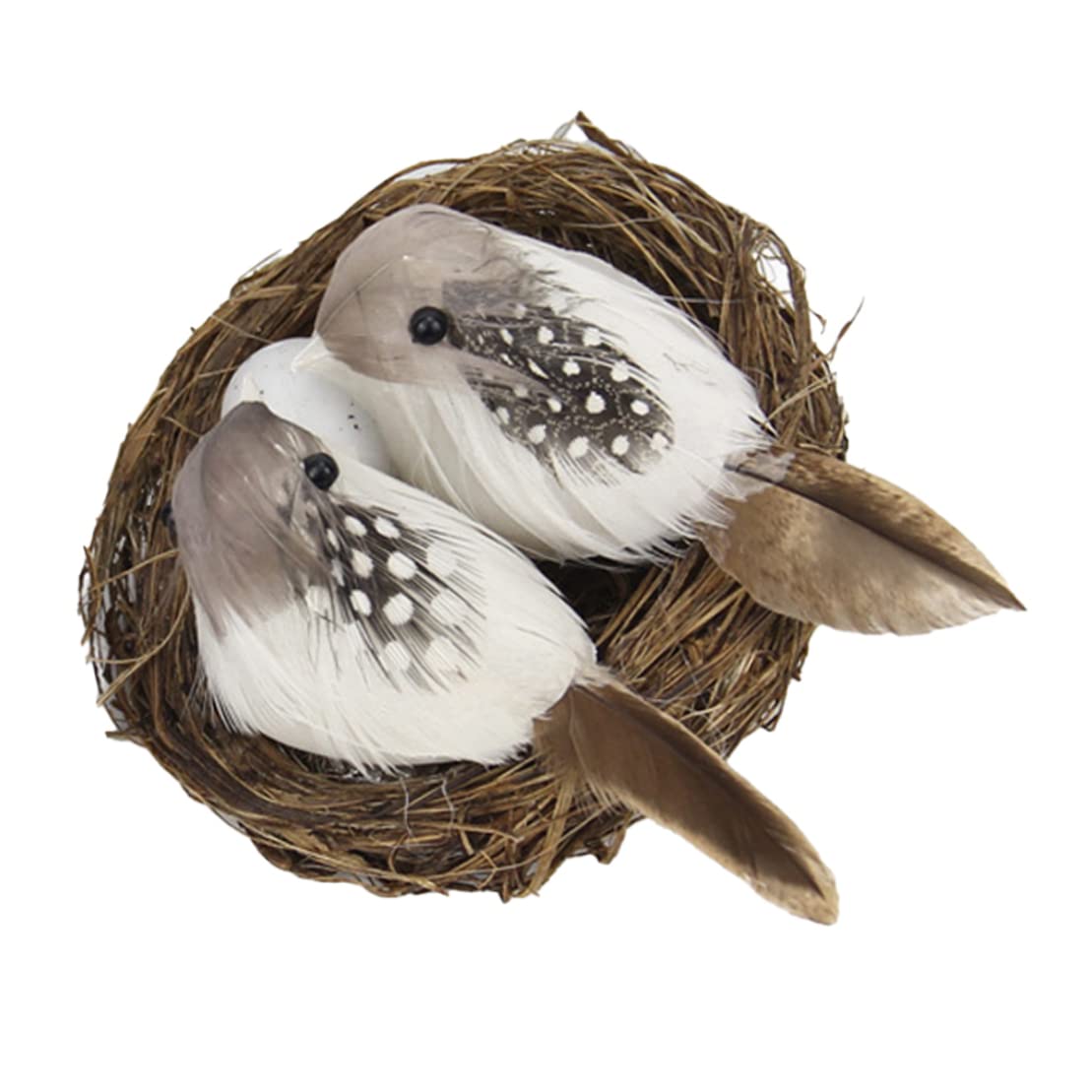 Pájaros realistas con plumas artificiales con huevo de nido para el hogar, jardín, ornamento de jardín, manualidades al aire libre, pájaro realista para ventana, jardín, balcón, patio, césped, patio