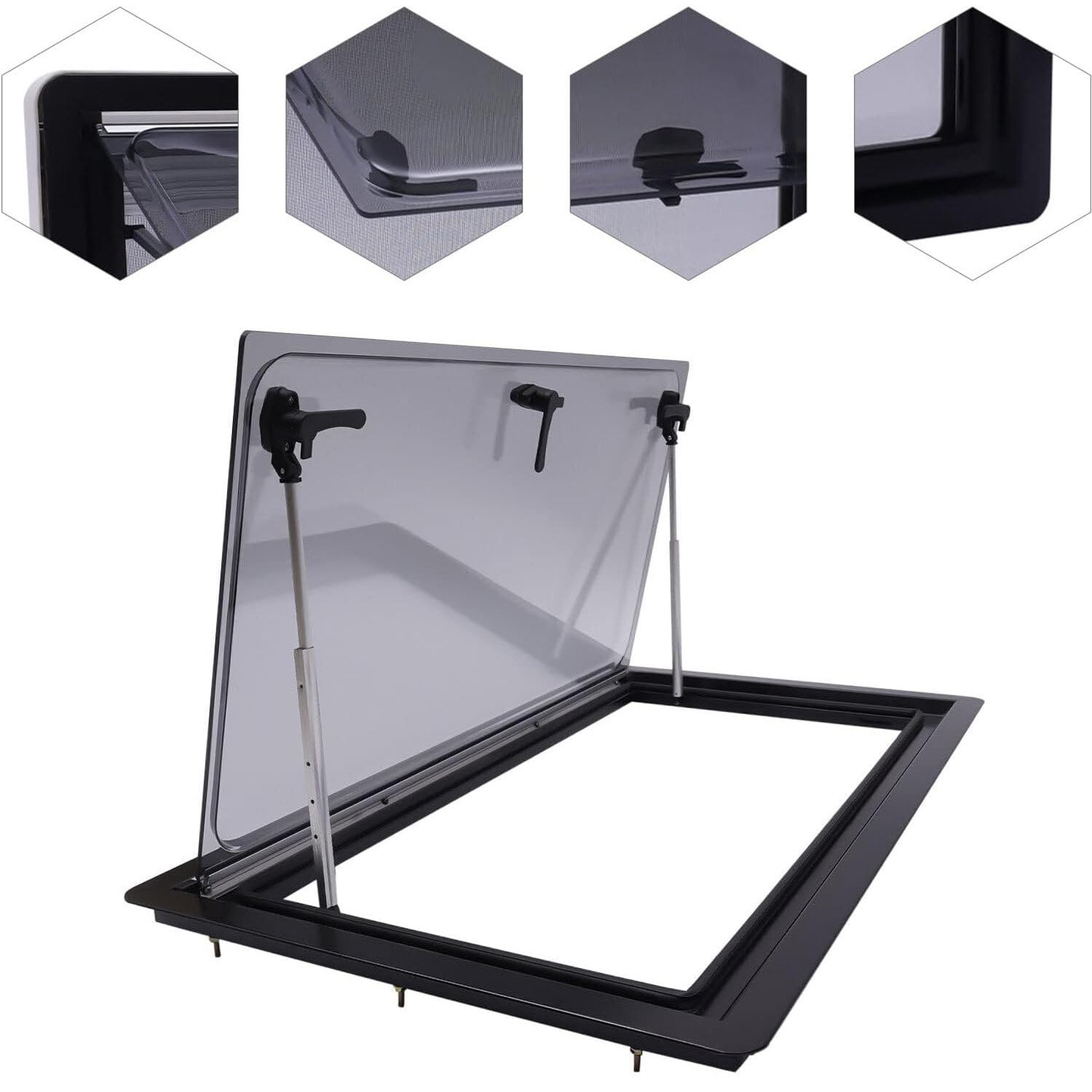 Finestra inclinabile per Camper, Finestra Laterale per roulotte, Finestra Scorrevole oscurata Finestra a Battente per Camper, roulotte, Furgone, Camper,1200x350mm
