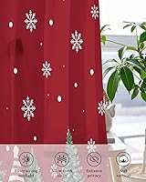 Vista 4 de Cortinas traslúcidas de muñeco de nieve de Navidad de 84 pulgadas de largo, juego de 2 paneles de cortinas para cocina, dormitorio, sala de estar