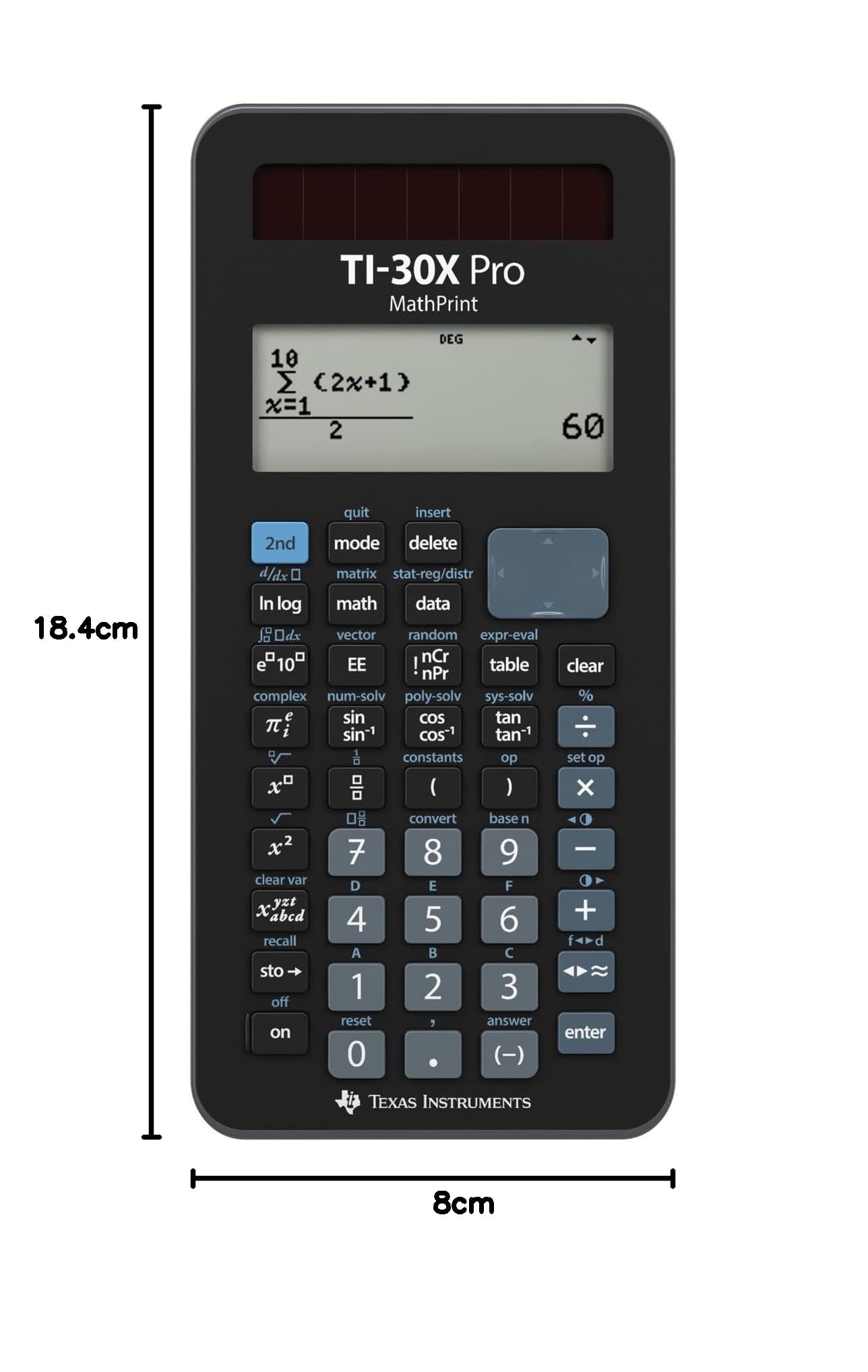 Texas Instruments TI-30X Pro Mathprint (FC), Negro