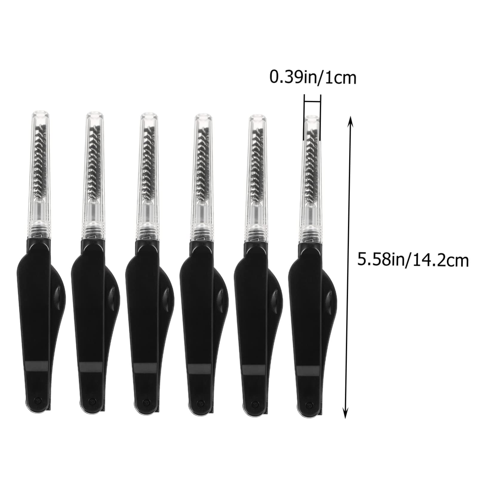 NOLITOY Elegant Eyebrow Brush Lash Comb 6pcs Double-ended Makeup Tool for Travel Home Use