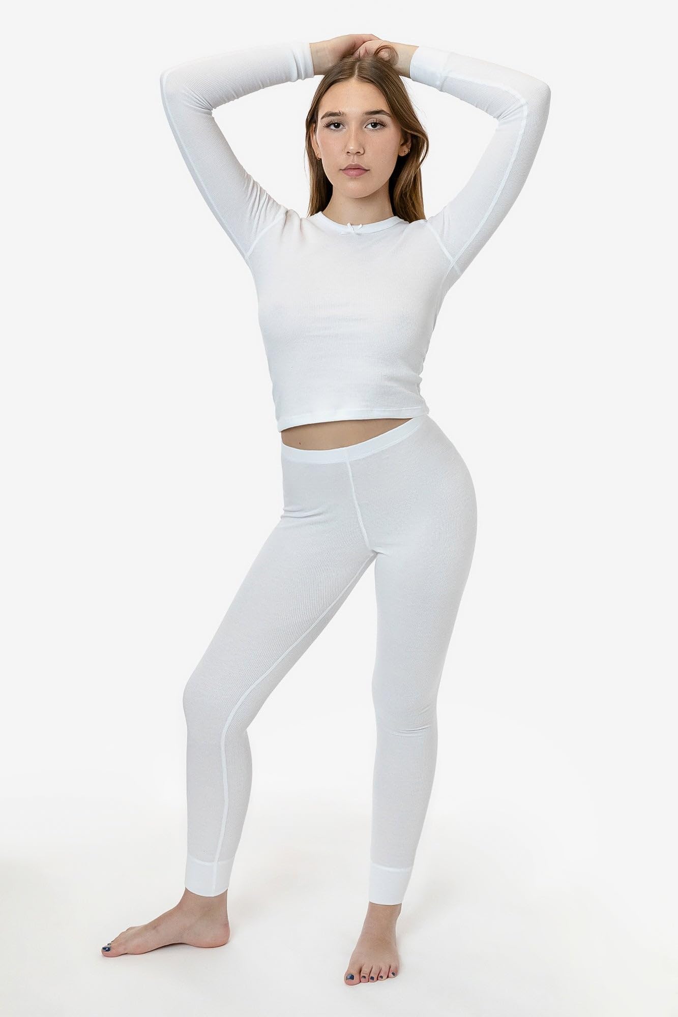 Los Angeles Apparel Baby Thermal Legging White