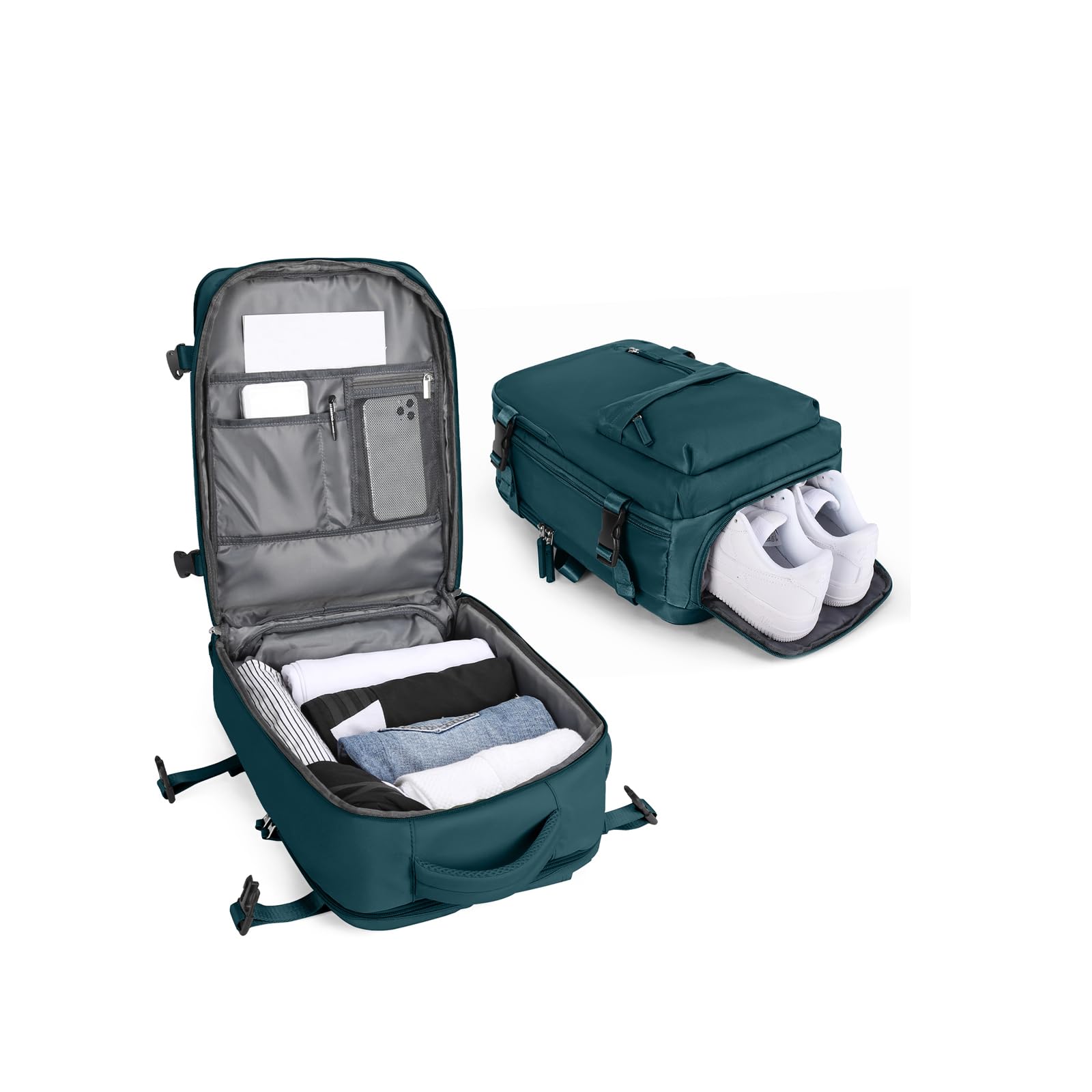 BJLFS Borse da Cabina per Ryanair 40×30×20 Zaino da Viaggio Aereo Donna | Bagaglio a Mano con Tasca Antifurto Bagaglio a Mano Wizzair 40x30x20 Zaino Laptop 16 Pollici con Scompartimento per Scarpe
