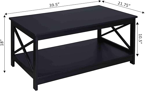 Miniatura 19 de Convenience Concepts – Mesa de café Oxford, Madera, Gris Gris,Barnwood/Negro,Negro,Rosa rubor,Azul cobalto,Madera derivada/Blanco,Azul espuma