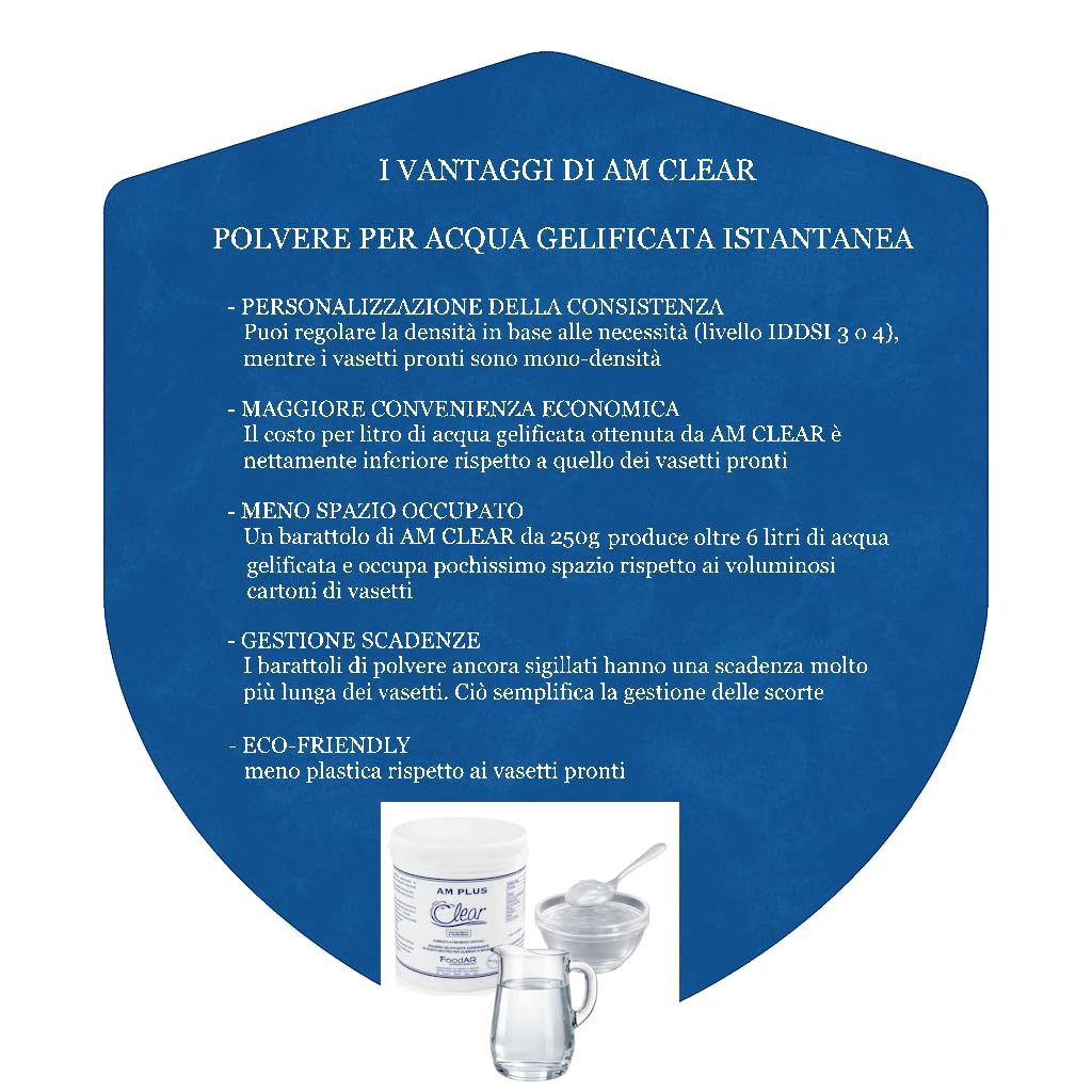 Dmf Dietetic Metabolic Food Polvere Gelificante Addensante per Acqua e Bevande AM Clear - 250 g