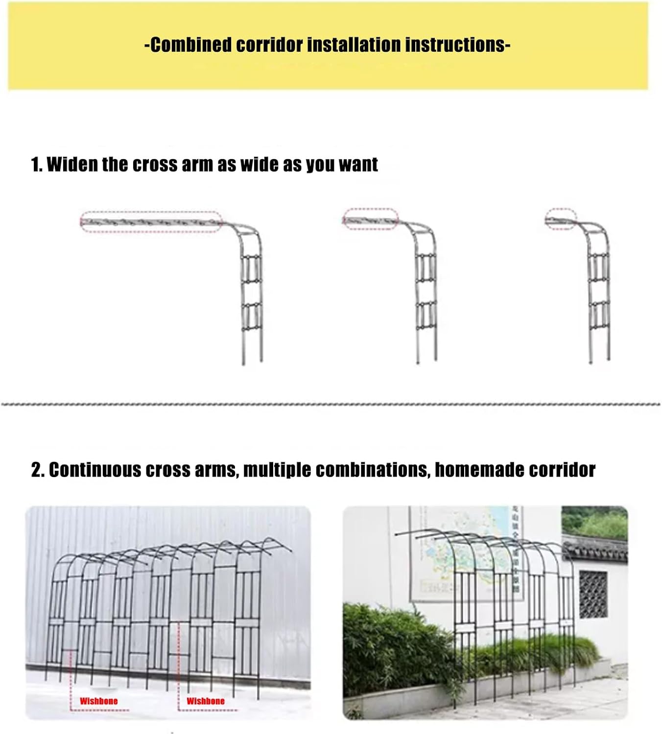 Lightweight Metal Arch, Half Garden Arbor, Durable Weatherproof Steel Support, Arch for Various Climbing Plants, Arch for Garden, Lawn, Party, Wedding Decoration(Green,23x15.7x94.5in)