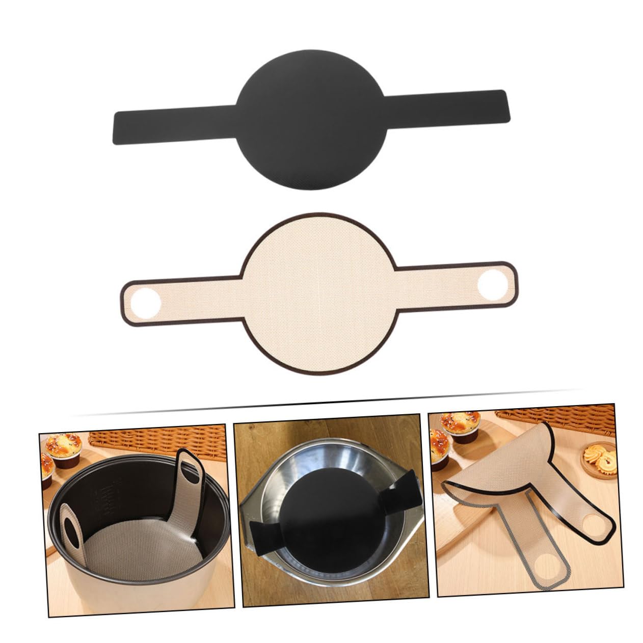 HEMOTON 6pièces Tapis De Cuisson Silicone Antidérapant Avec Longues Poignées Lot Pour Et Pâtisserie Résistant Aux Hautes Températures Pratique Et Sûr Pour Four Et Cuisine