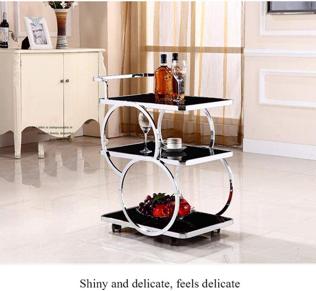 Elegante carrito de servir vino de vidrio templado para el hogar, cocina, hotel, carrito de bar móvil con diseño de coche de entrega, ideal para bebidas y servicio de comedor
