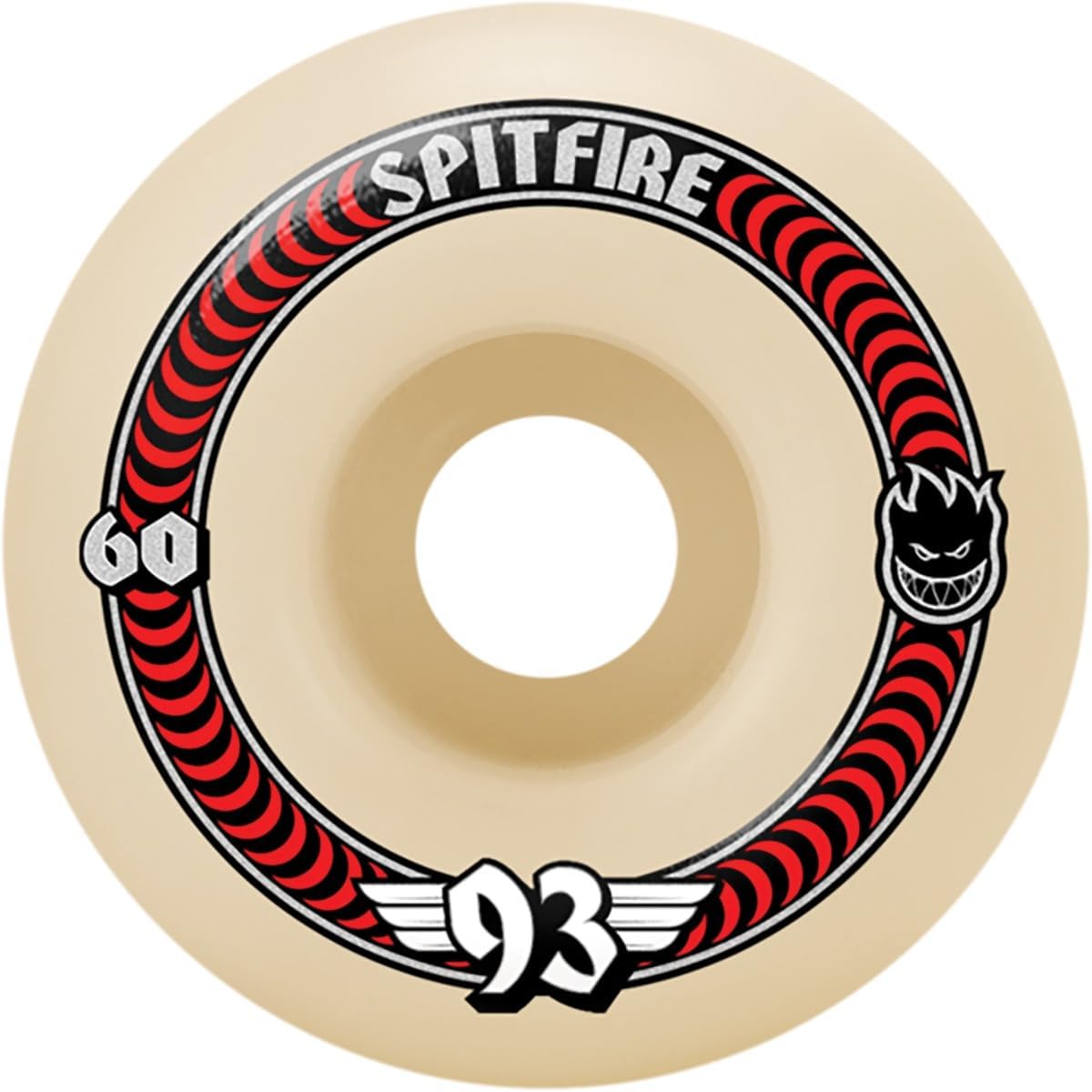 Warehouse Skateboards 60mm Spitfire Wheels Formula Four Classic Natural Skateboard Wheels - 93a with Viper Strike Skateboard Bearings 8mm Precision ABEC 7 Skateboard Bearings - Bundle of 2 Items