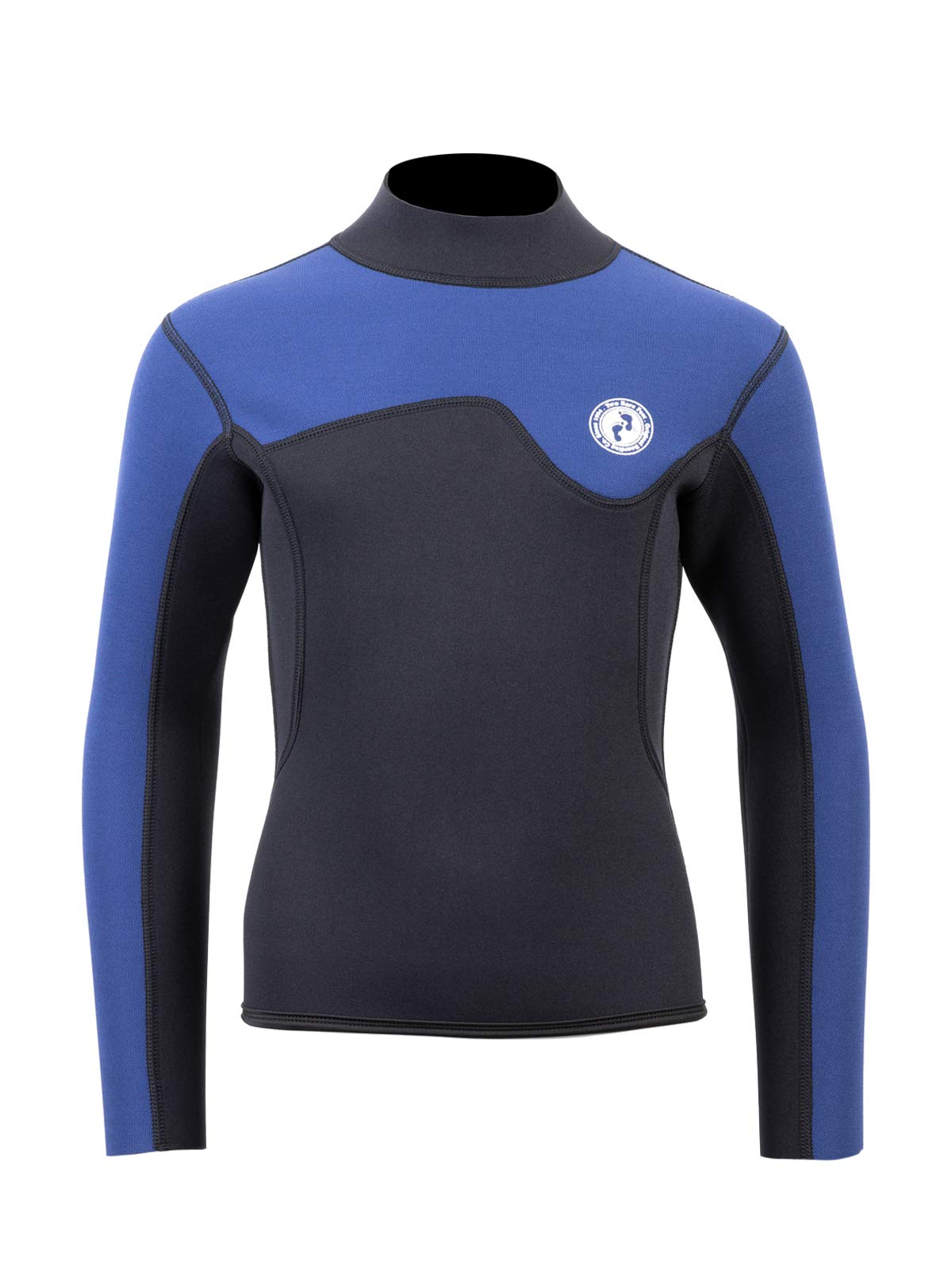 Two Bare Feet Kids Aspect 2.5mm Back Zip Wetsuit Jacket - Childrens Wetsuit Top (Black/Blue, 2XL) โ image 1