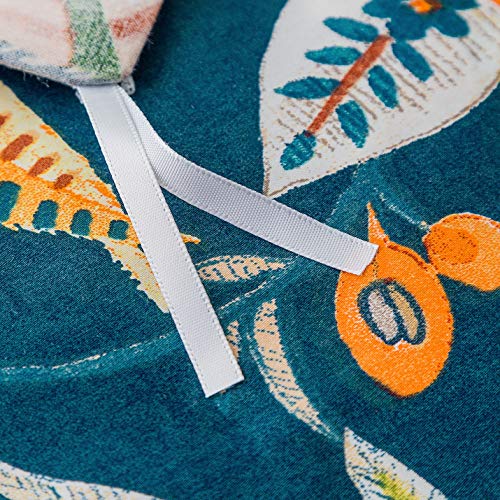 Susybao Aquatic Plant Pattern Duvet Cover King 100% Egyptian Cotton Colorful Botanical Duvet Cover 3 Pcs Set 1 Tropical Leaves Duvet Cover With Zipper Ties 2 Pillowcases Ultra Soft Botanical Bedding #TOP3