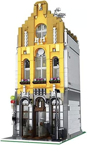 General Jim's Bloques de construcción de arquitectura iluminados Heladería 2605 piezas con juego de luz LED incluido City Store Juego de juguetes de