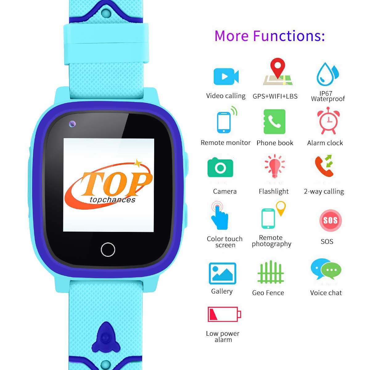 Inteligentny smartwatch dla dzieci GPS+WIFI+LBS lokalizator HD kamera wodoodporny SOS czatem wideo obsługuje sieci WCDMA/GSM/4G kompatybilny z iOS/Android