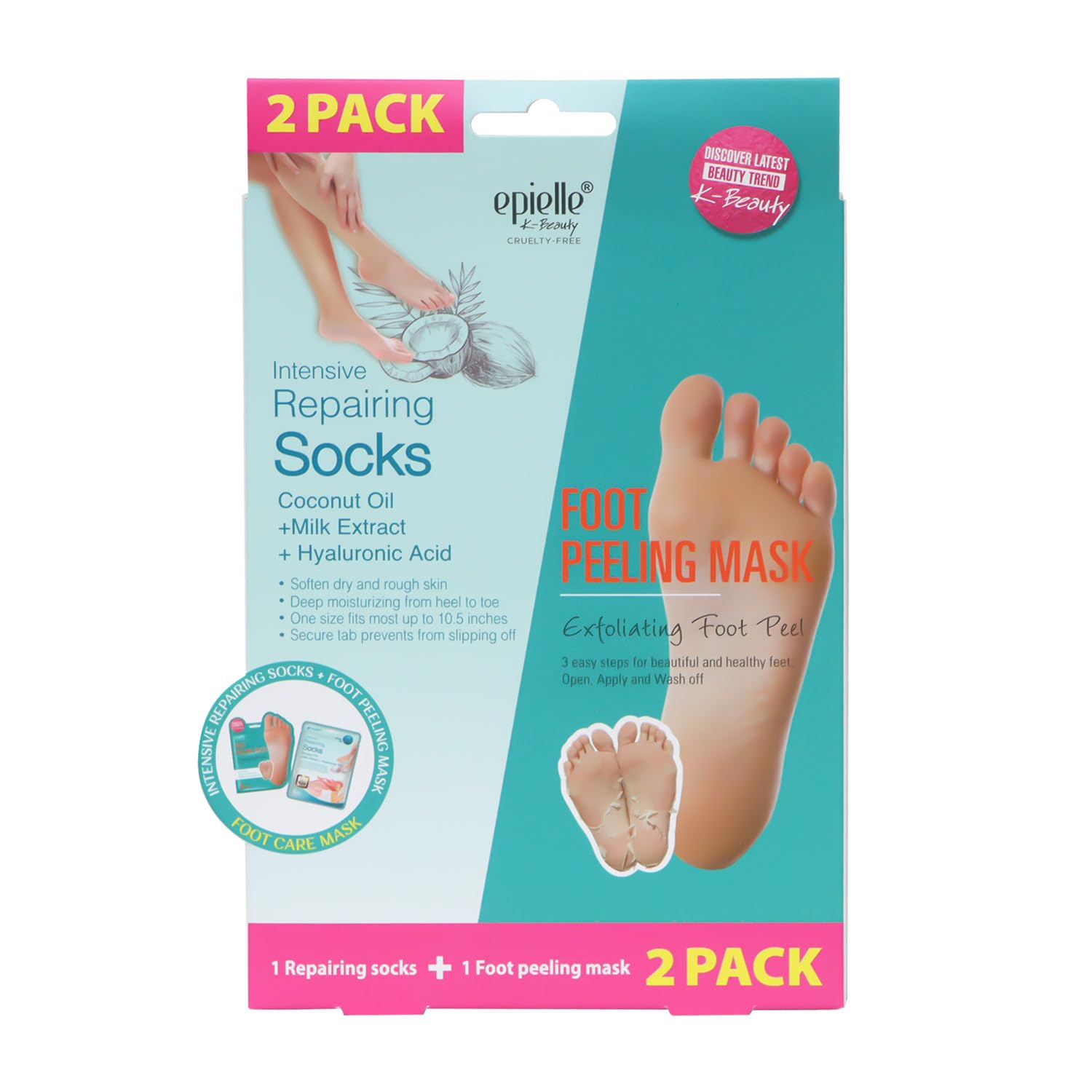 Epielle Foot Peeling & Repairing Mask 2 Pack