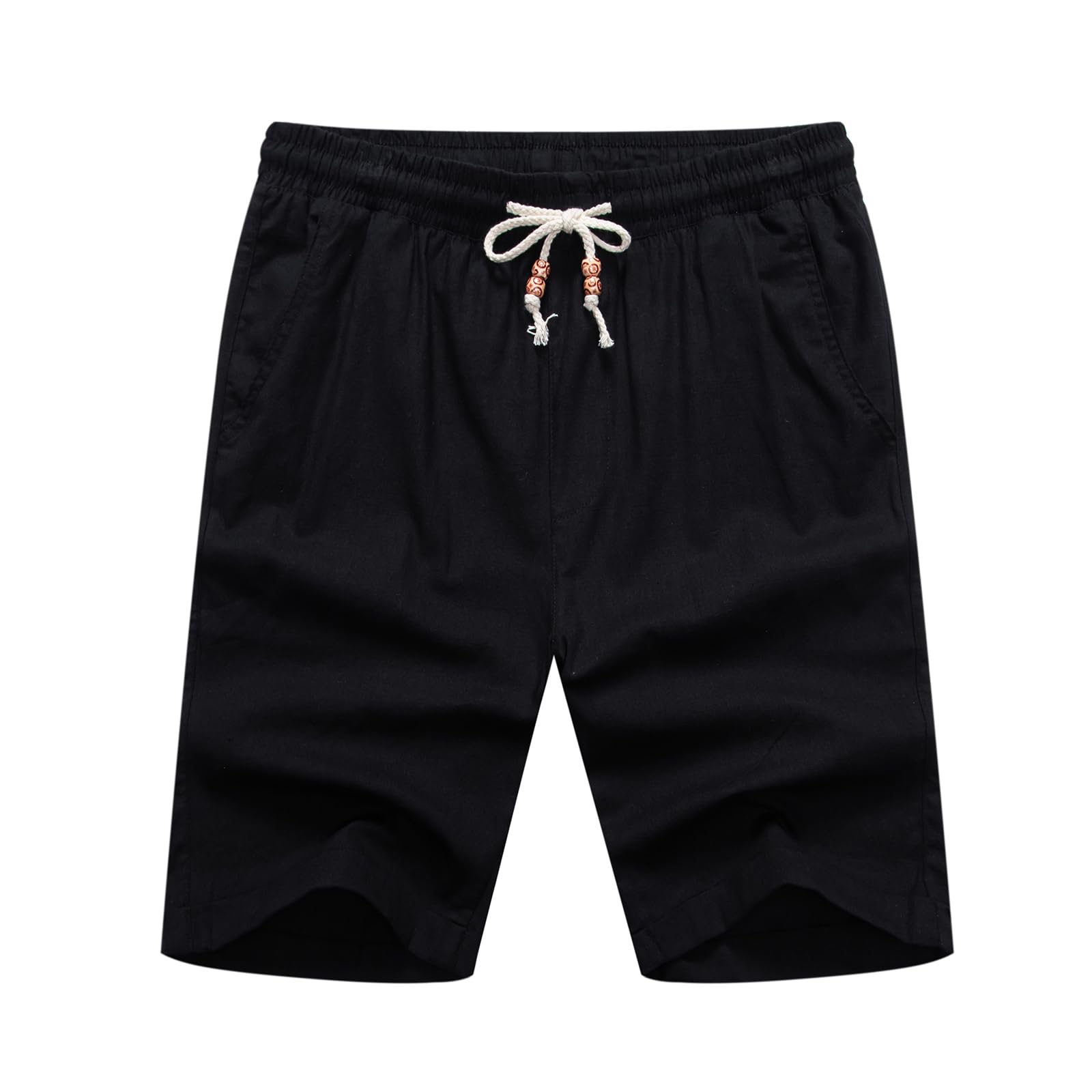 Casual Cotton Elastic Waist Linen Shorts for Men