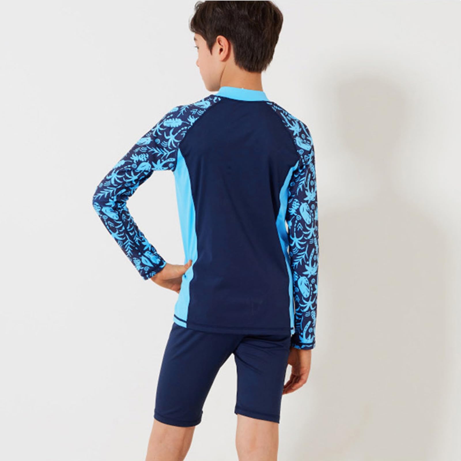 Traje de baño para niños con protector de erupción, 3 piezas, manga larga, trajes de baño de secado rápido con traje de baño