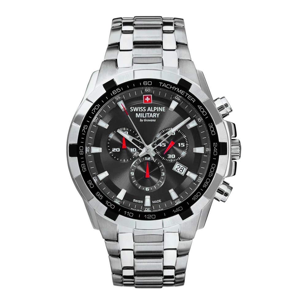 swiss alpine military Herren Armbanduhr Chronograph Quarz 10ATM Swiss Made 7043.9137