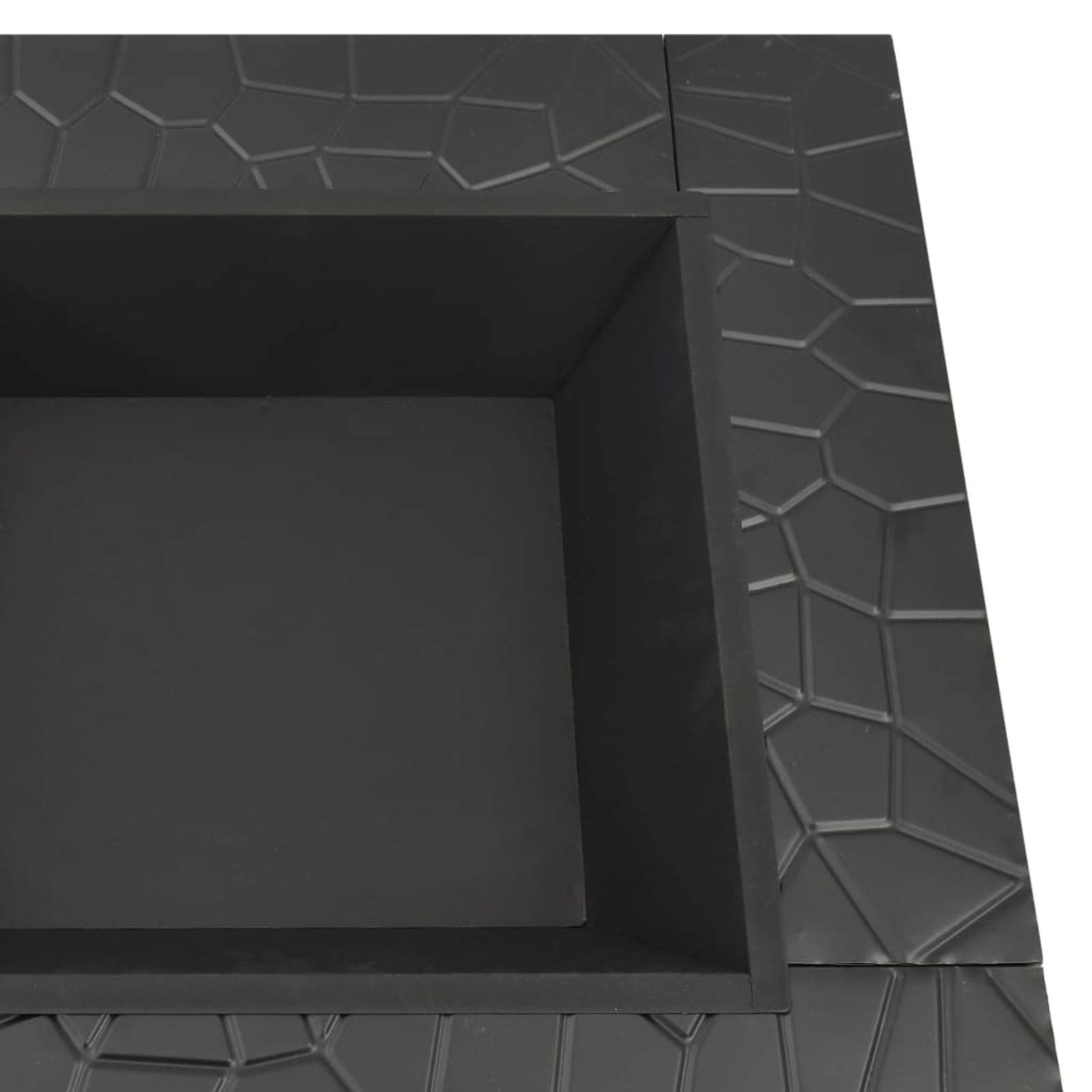 Gecheer Brasero de jardín con atizador Acero XXL 81x81x47 cm,Brasero Exterior para Jardín y Terraza TY-1