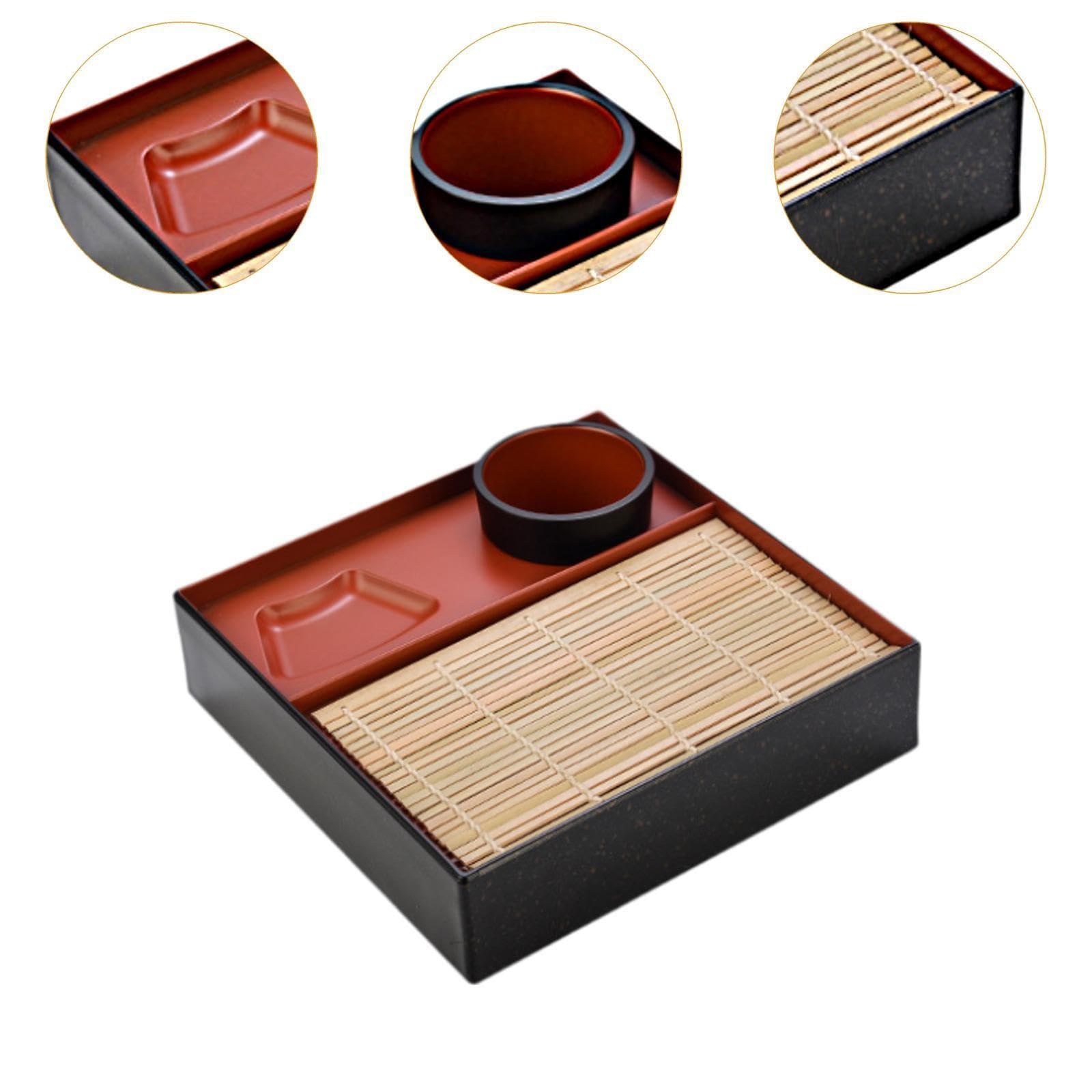 Moderno plato rectangular japonés con bordes elevados, multiusos, práctico para aperitivos, aperitivos, sushi, sushi, platos de presentación