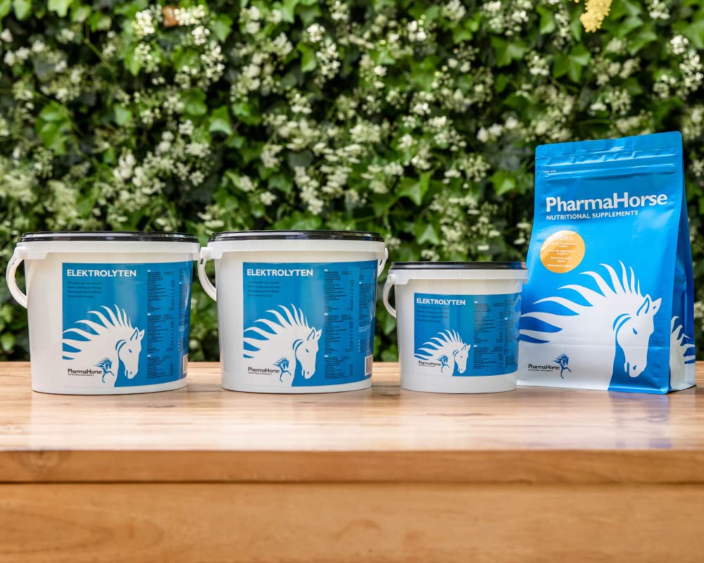 PharmaHorse Électrolytes Cheval | Bonne hydratation| Sels minéraux pour Cheval | Le fonction musculaire & nerveuse | Human Grade Quality | 1000 grammes