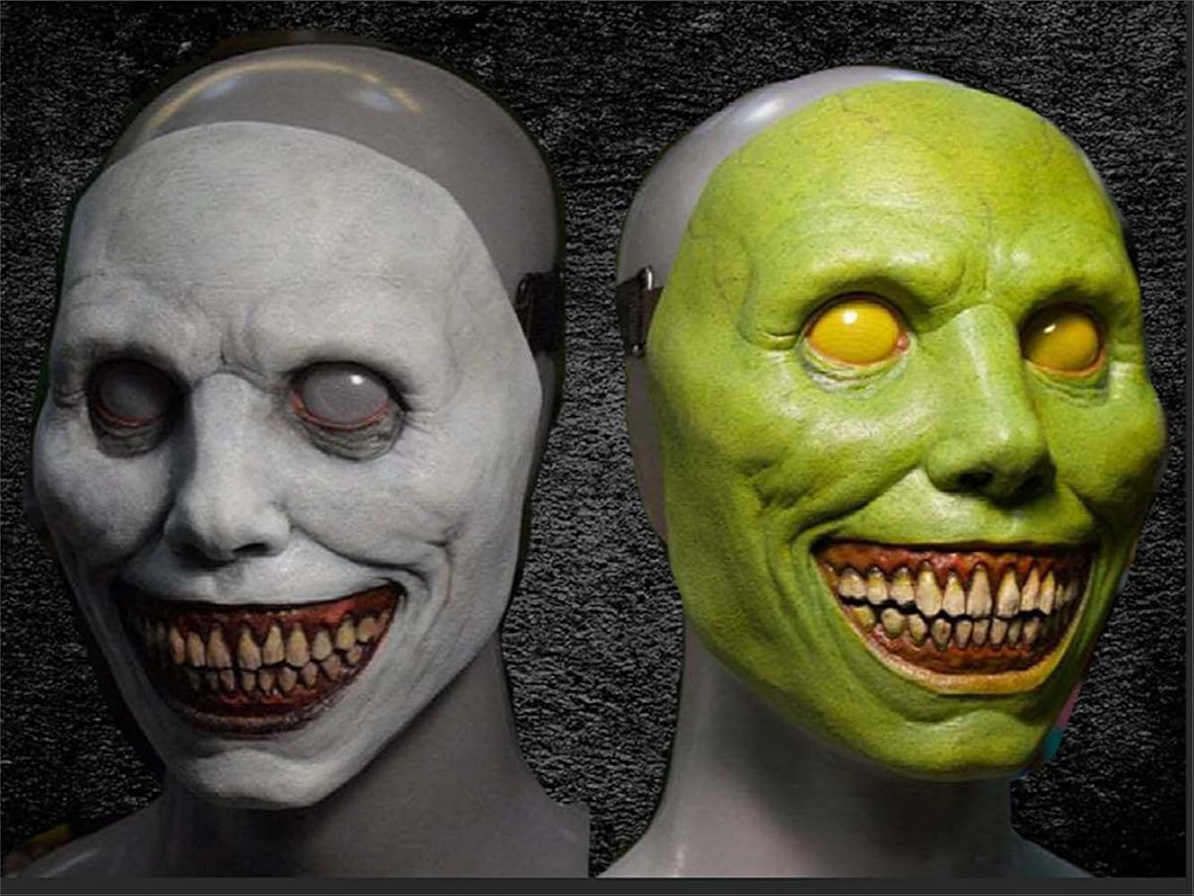 Amazon.co.jp: HPONEZJ ハロウィン 笑顔 デーモン マスク 不気味
